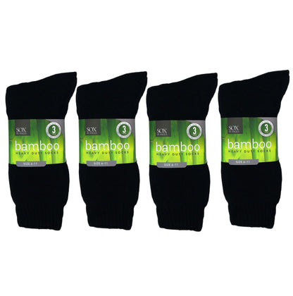 Bamboo Heavy Duty Socks - 3 Pack - Black