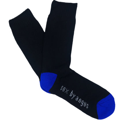 Bamboo Heavy Duty Socks - 3 Pairs Pack - Black/Royal Blue