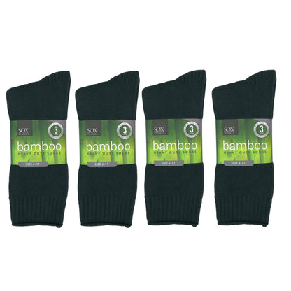 Bamboo Heavy Duty Socks - 3 Pairs Pack - Bottle Green