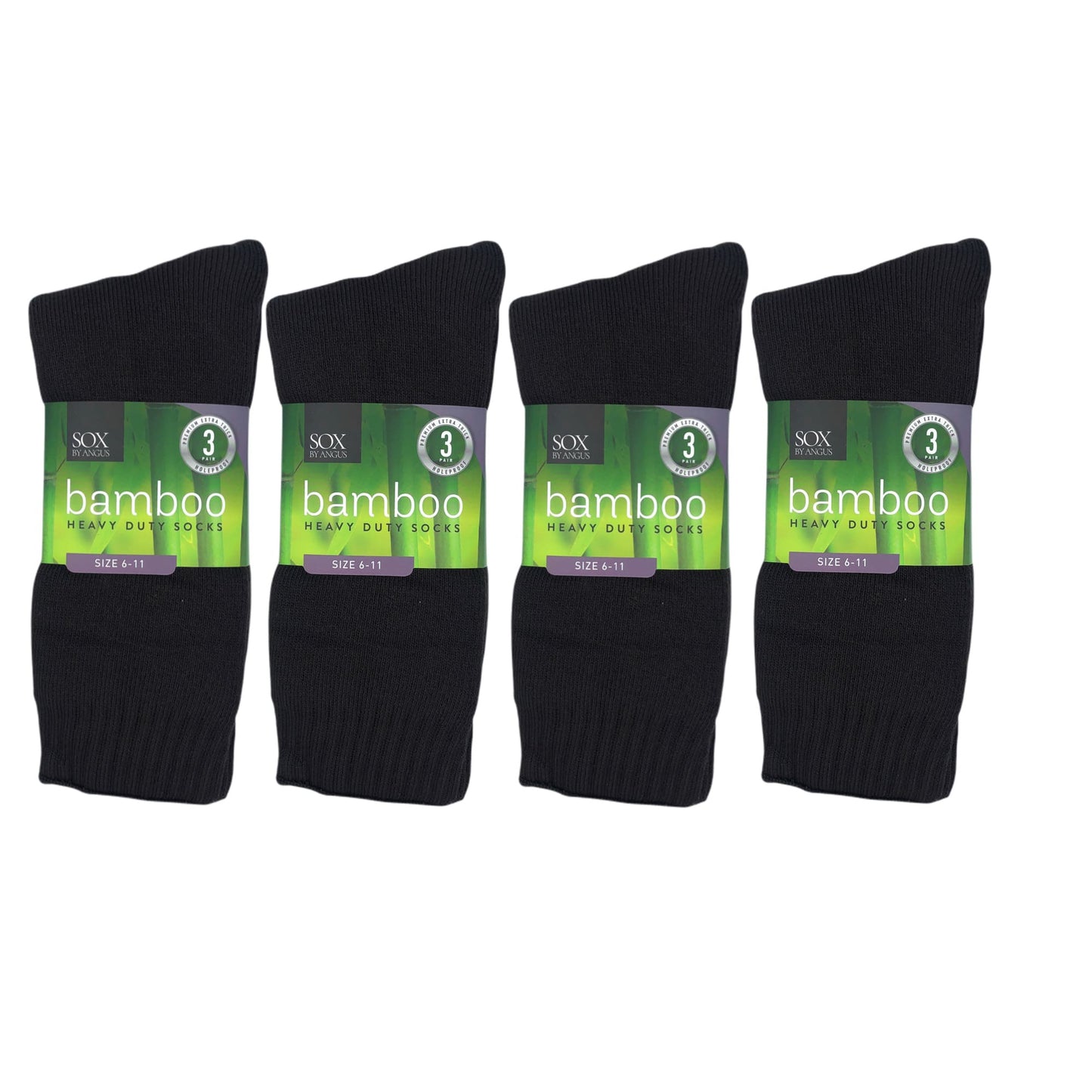 Bamboo Heavy Duty Socks - 3 Pairs Pack - Brown