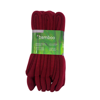 Bamboo Heavy Duty Socks - 3 Pairs Pack - Burgundy