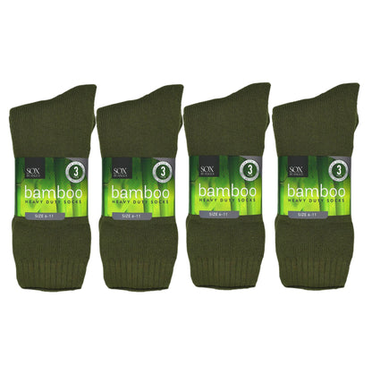 Bamboo Heavy Duty Socks - 3 Pairs Pack - Khaki