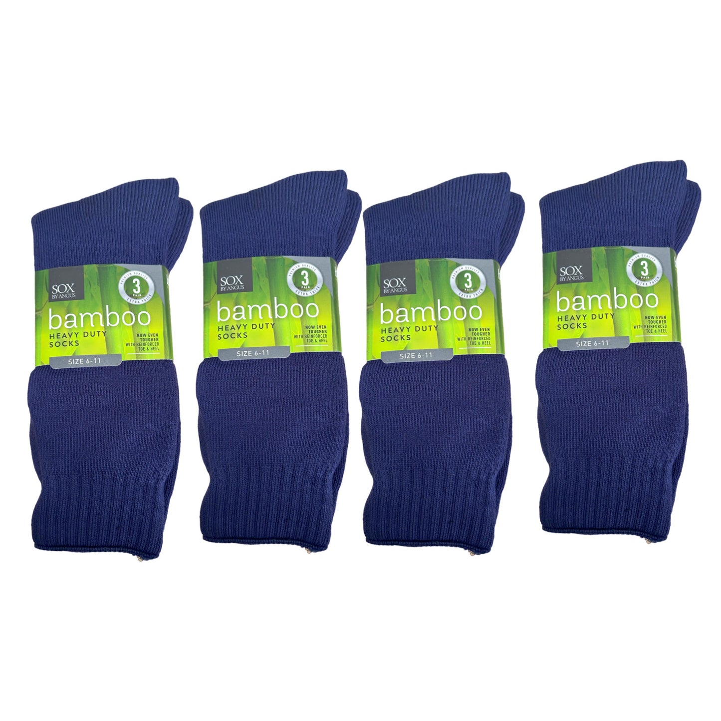 Bamboo Heavy Duty Socks - 3 Pack - Navy Blue