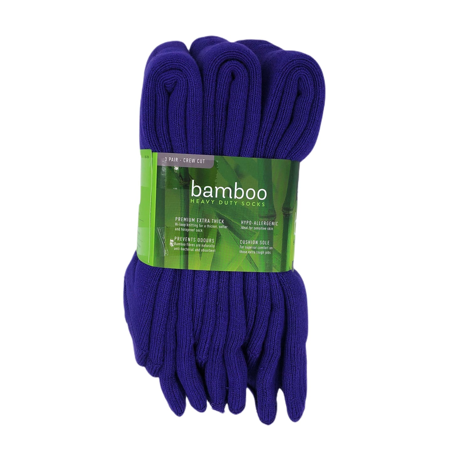 Bamboo Heavy Duty Socks - 3 Pairs Pack - Purple