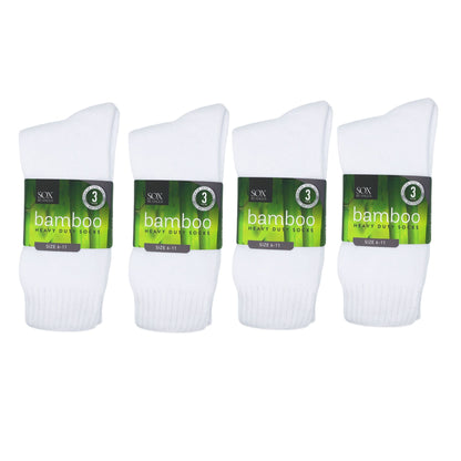 Bamboo Heavy Duty Socks - 3 Pairs Pack - White
