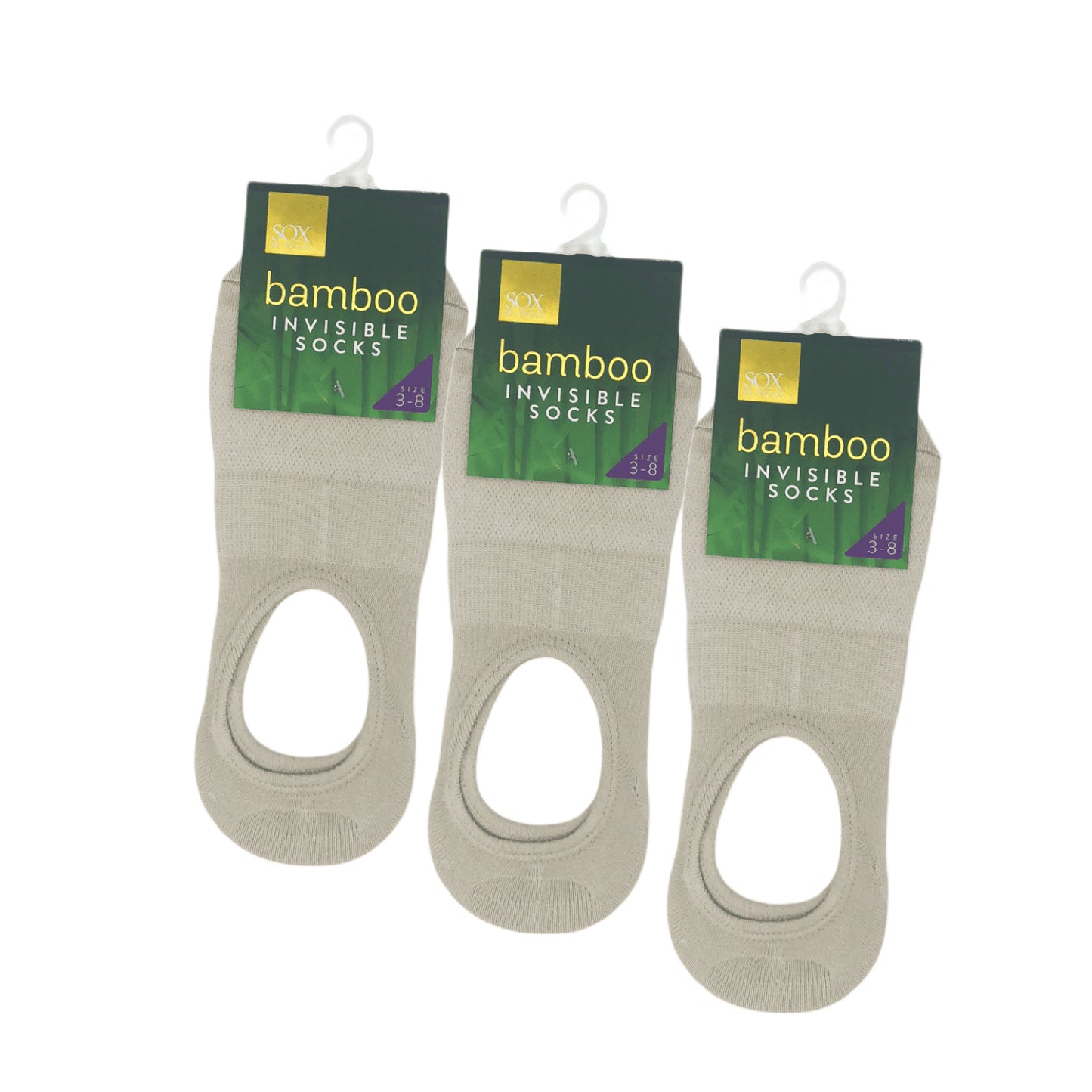 Bamboo invisible socks-high cut-Fawn