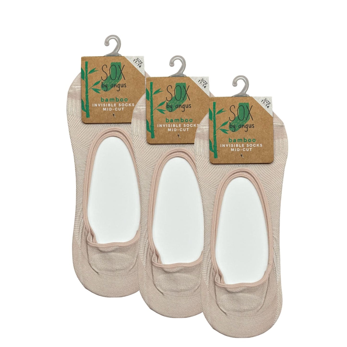 Bamboo invisible socks-medium cut-Fawn