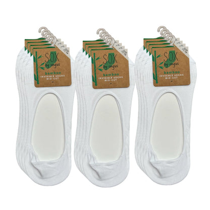 Bamboo invisible socks-medium cut-White