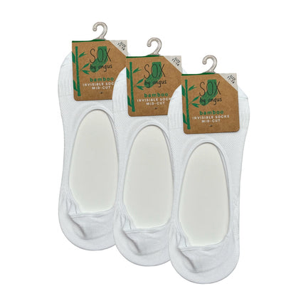 Bamboo invisible socks-medium cut-White