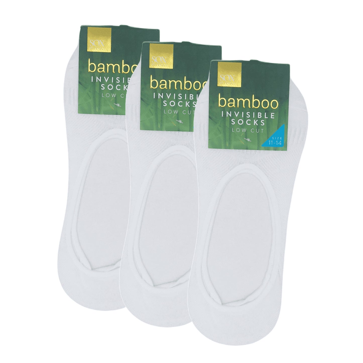 Bamboo invisible socks-medium cut-White