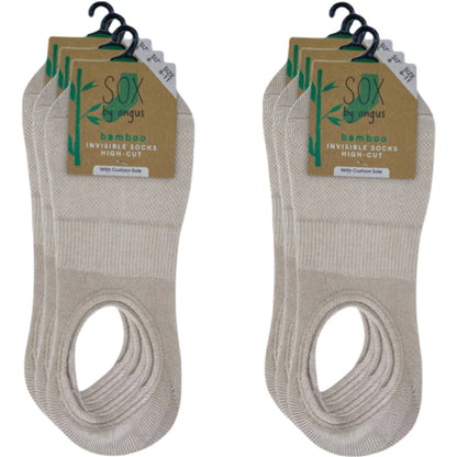 Bamboo Cushioning Sole Invisible Socks-high cut-Fawn