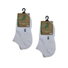 Non-fluffing Bamboo Cushion Foot Anklet Sport Socks - Seamless - White
