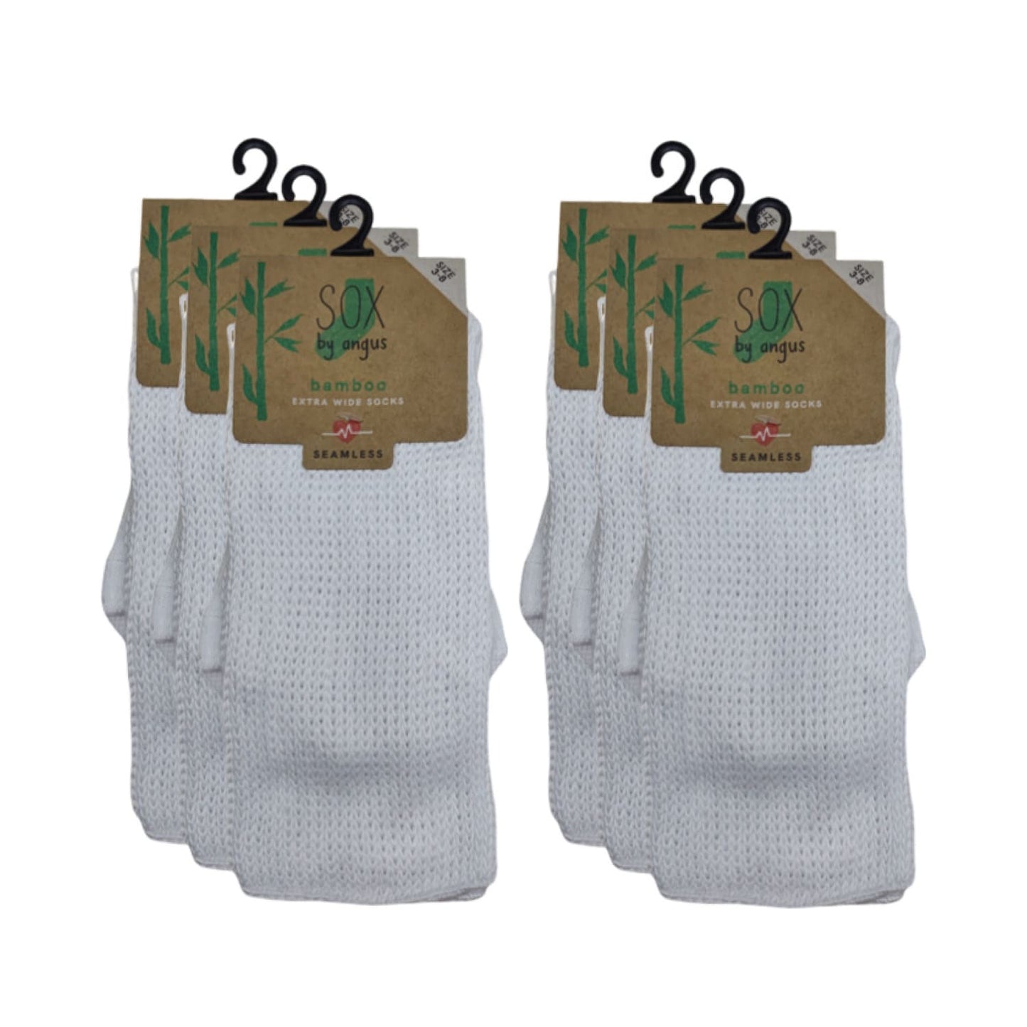 Extra Wide Socks - White