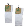 Non-fluffing Bamboo Cushion Foot Crew Sport Socks -Seamless - White