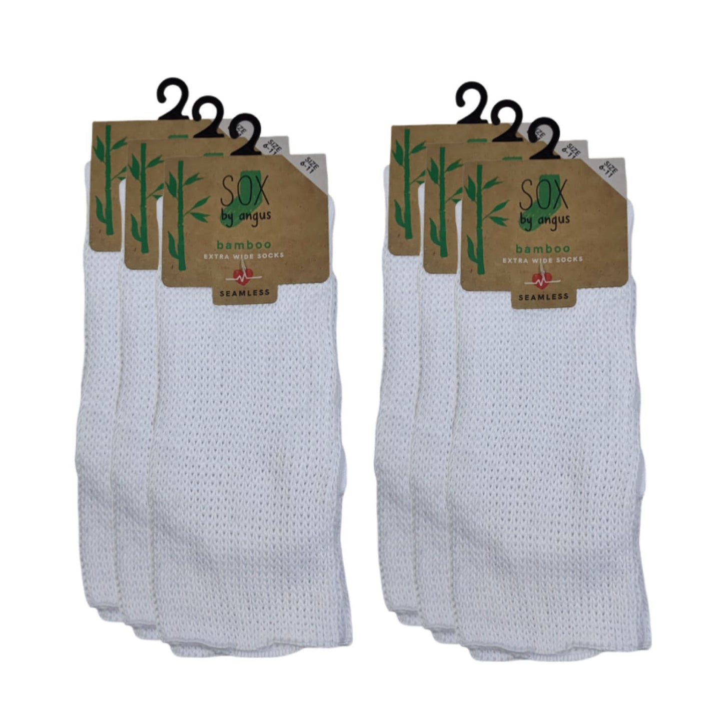 Extra Wide Socks - White