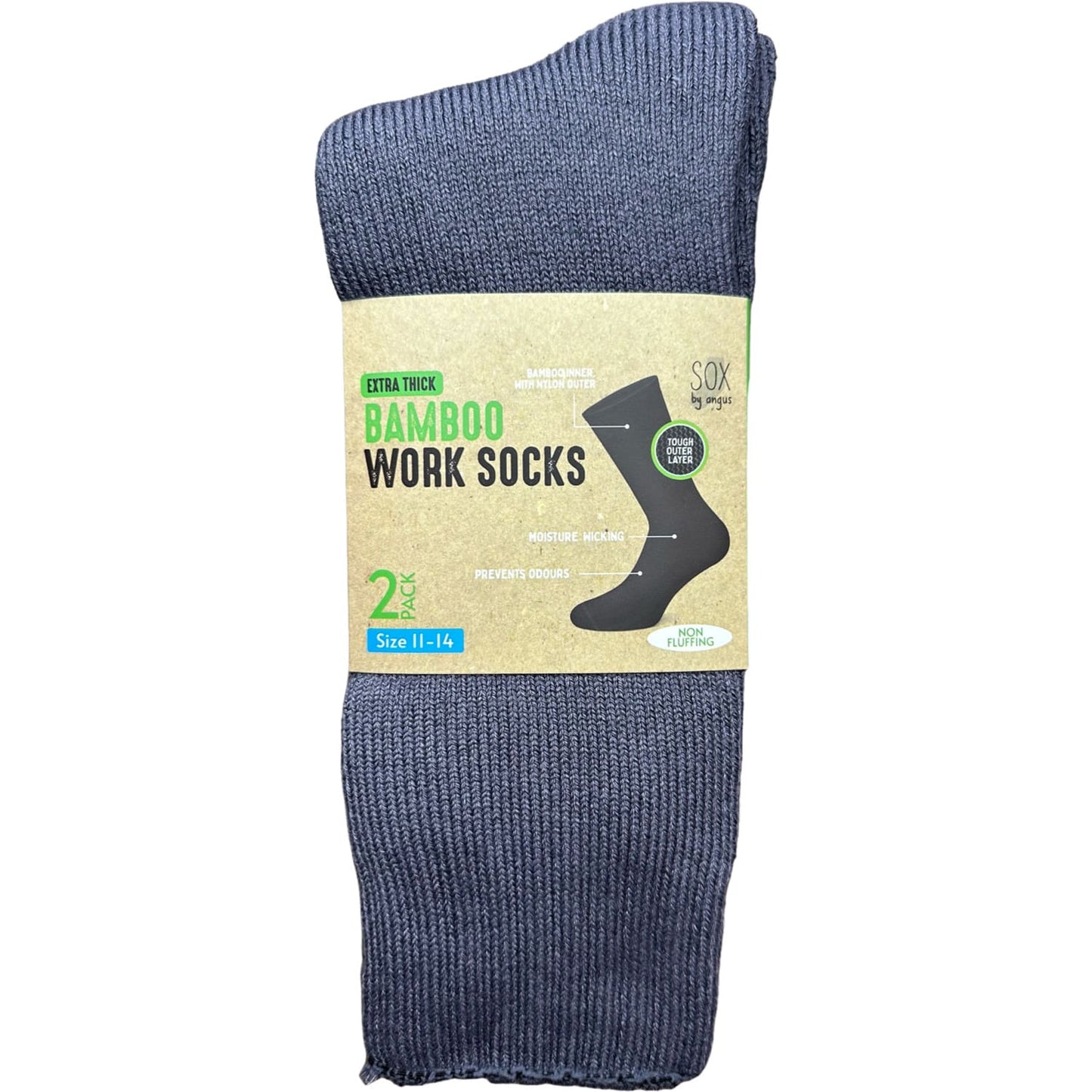 Bamboo Heavy Duty Socks - 2 pack - Grey