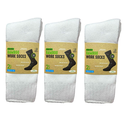 Bamboo Heavy Duty Socks - 2 pack - White