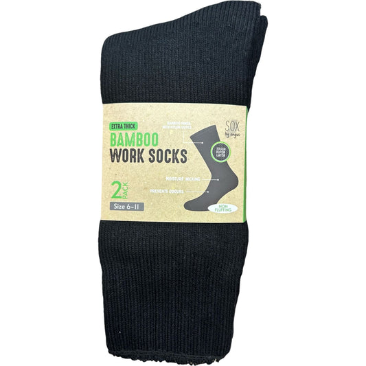 Bamboo Heavy Duty Socks - 2 pack - Black