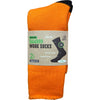 Bamboo Heavy Duty Socks - 2 pack - Fluoro-Orange-Black