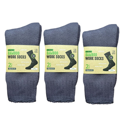 Bamboo Heavy Duty Socks - 2 pack - Grey