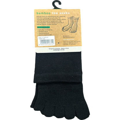Bamboo Toe Comfort Top Socks - Black