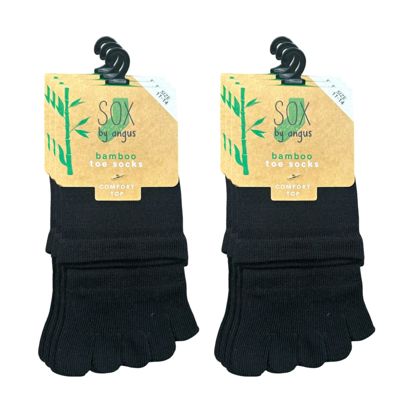 Bamboo Toe Comfort Top Socks - Black