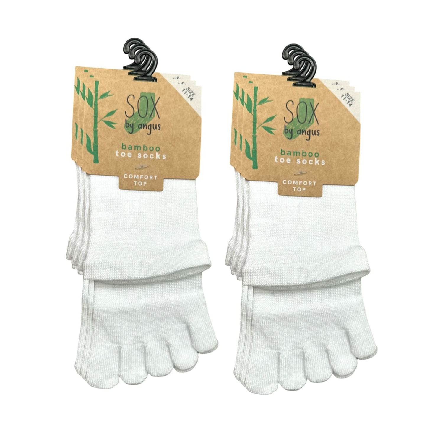 Bamboo Toe Comfort Top Socks - White