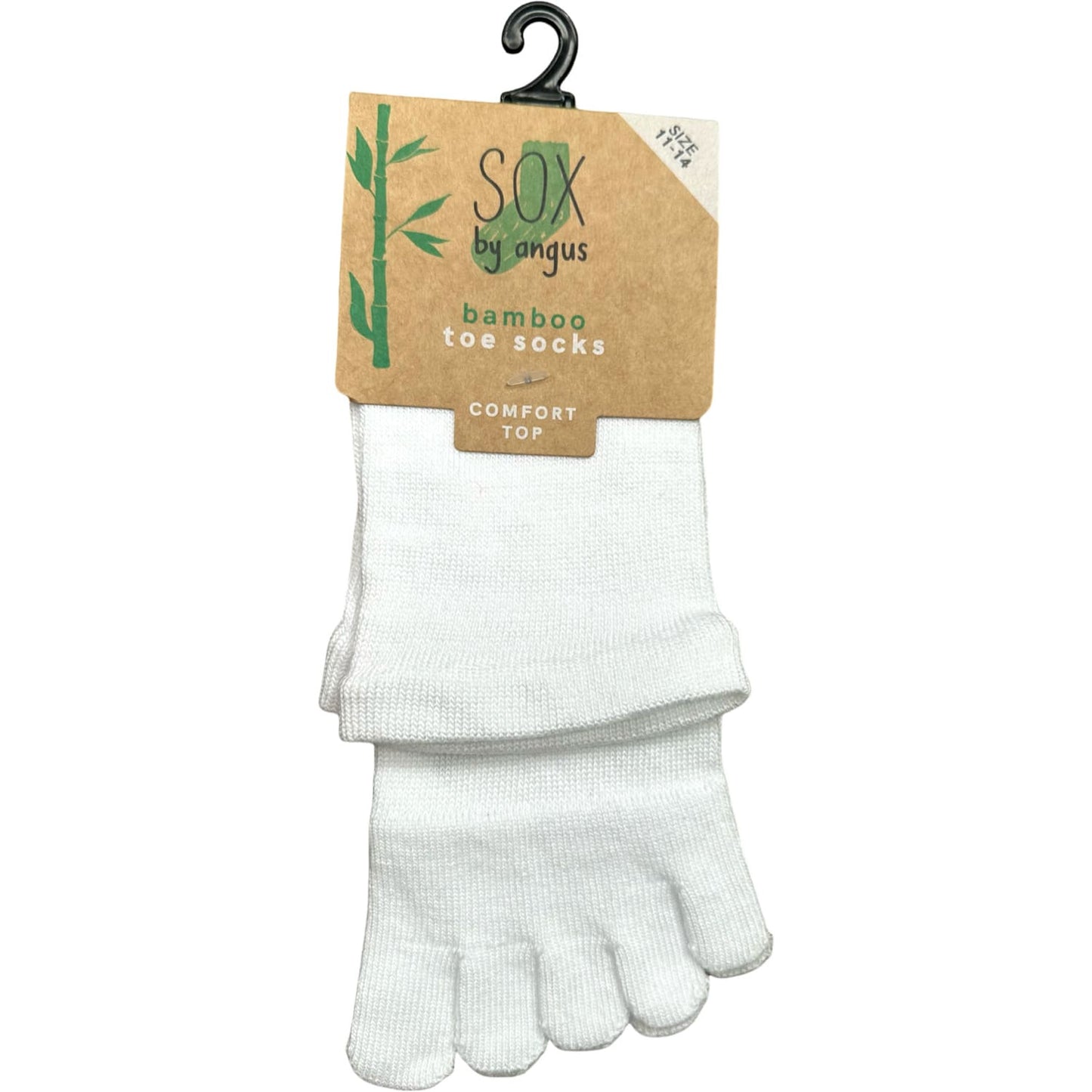 Bamboo Toe Comfort Top Socks - White