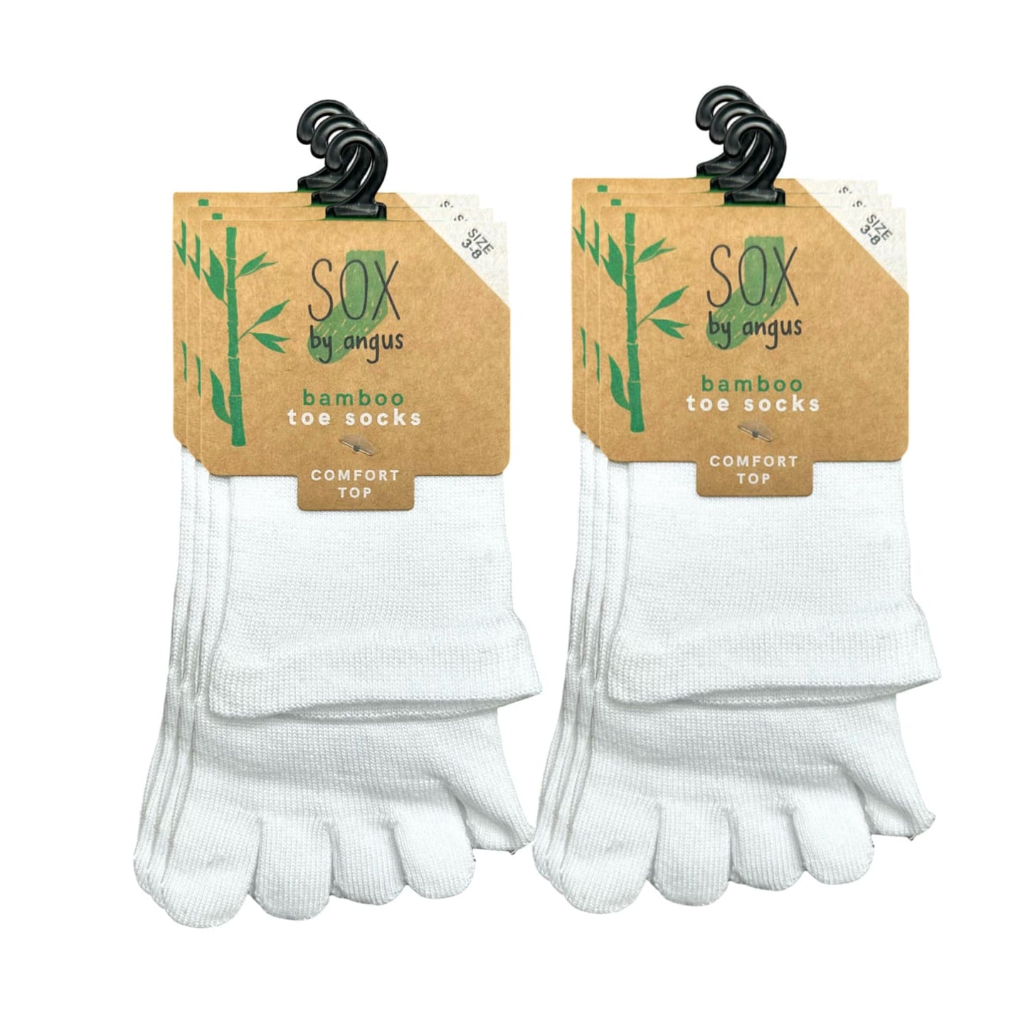 Bamboo Toe Comfort Top Socks - White