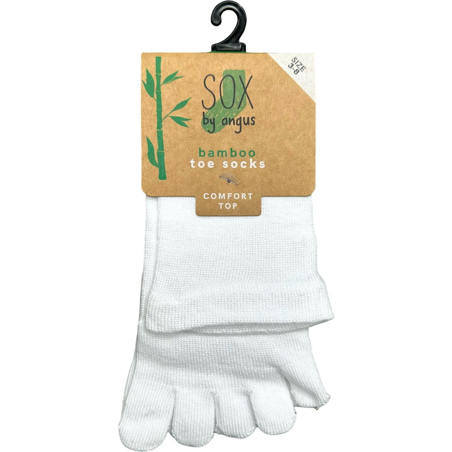 Bamboo Toe Comfort Top Socks - White