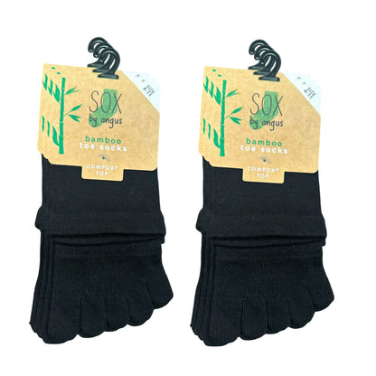 Bamboo Toe Comfort Top Socks - Black