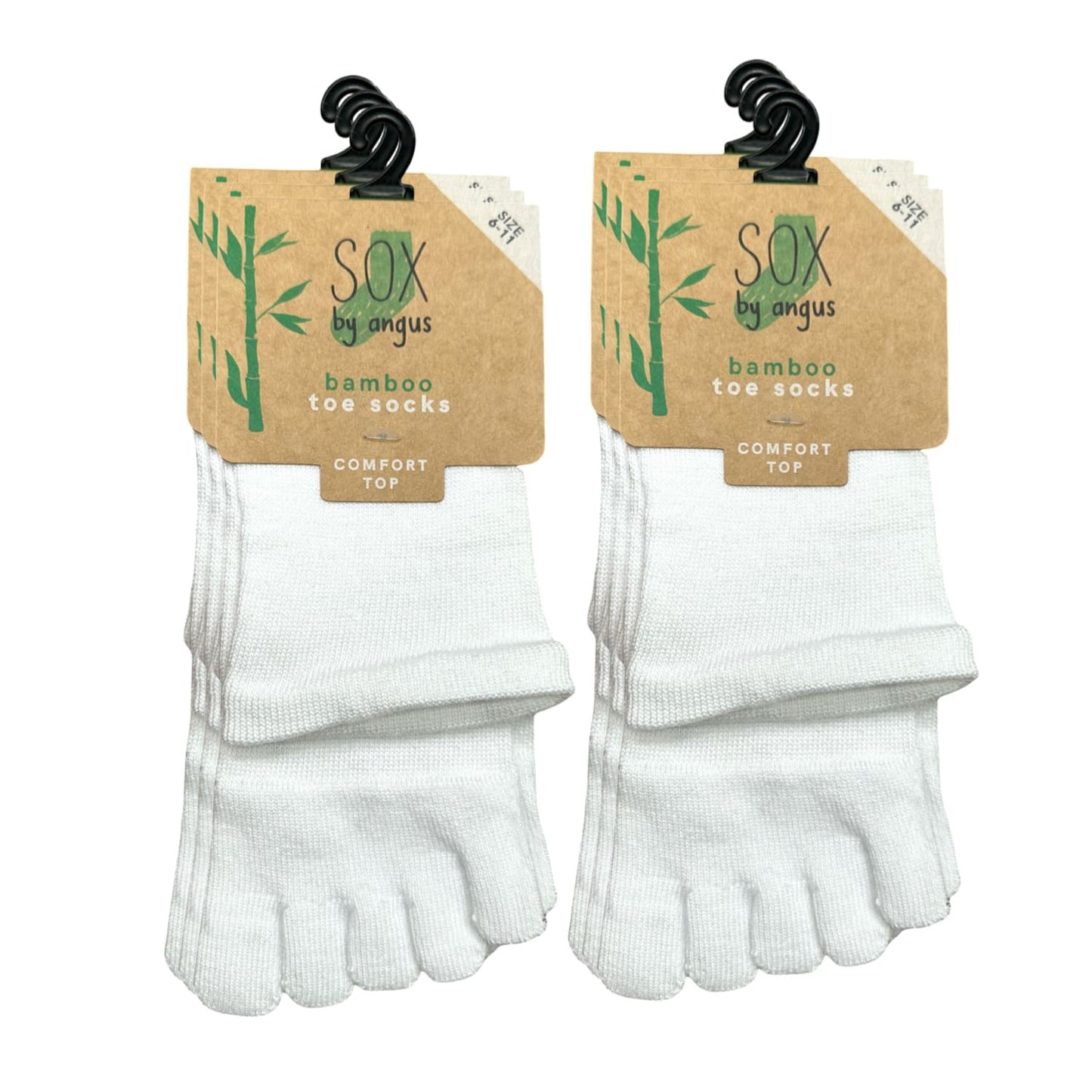 Bamboo Toe Comfort Top Socks - White