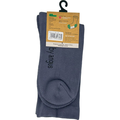 Bamboo Plain Cushion Foot Loose Top Socks - Grey