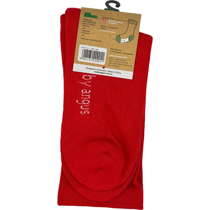 Bamboo Plain Cushion Foot Loose Top Socks - Red