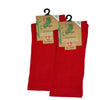Bamboo Plain Cushion Foot Loose Top Socks - Red
