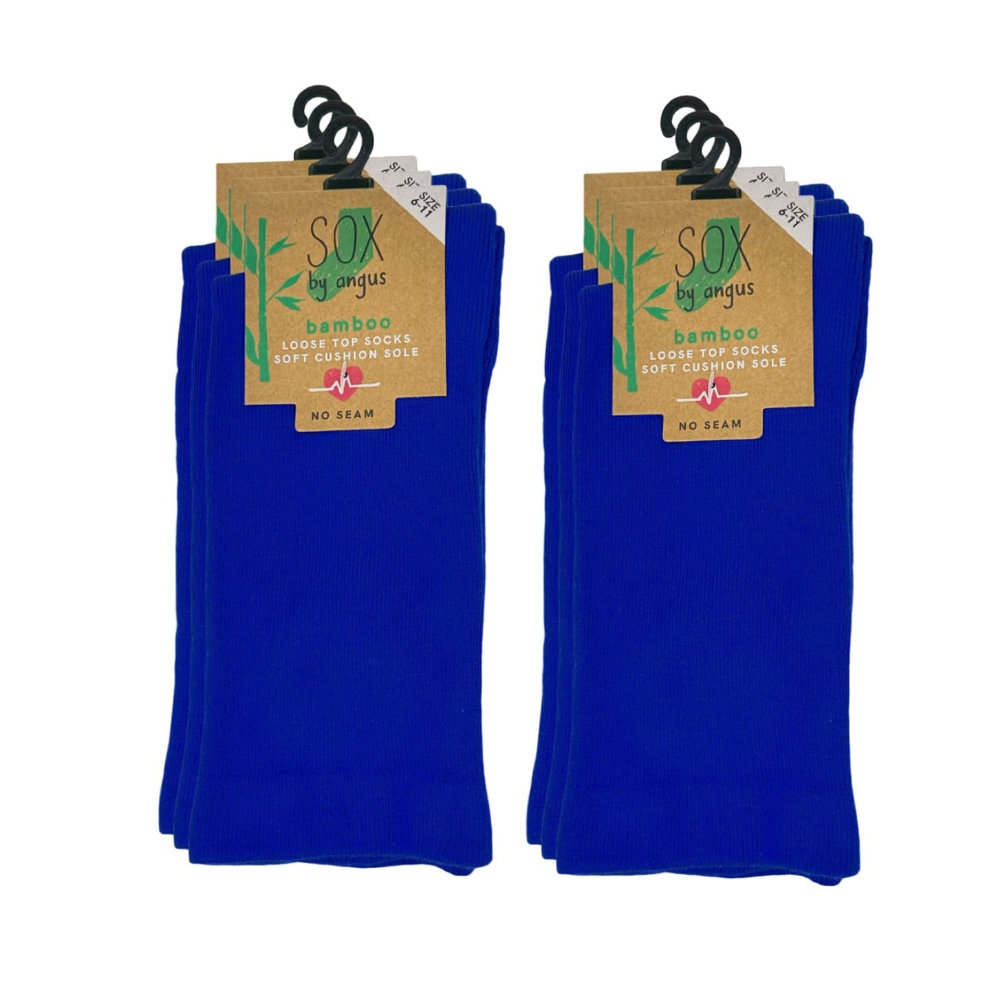 Bamboo Plain Cushion Foot Loose Top Socks - Royal Blue
