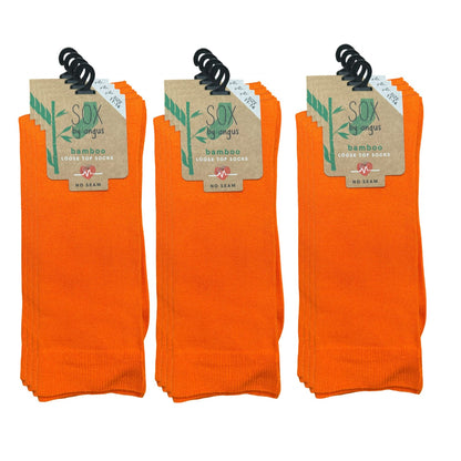 Bamboo Plain Loose Top Socks - NO SEAM - Orange