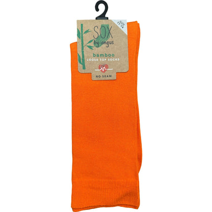 Bamboo Plain Loose Top Socks - NO SEAM - Orange
