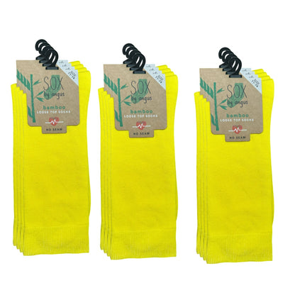 Bamboo Plain Loose Top Socks - NO SEAM - Yellow