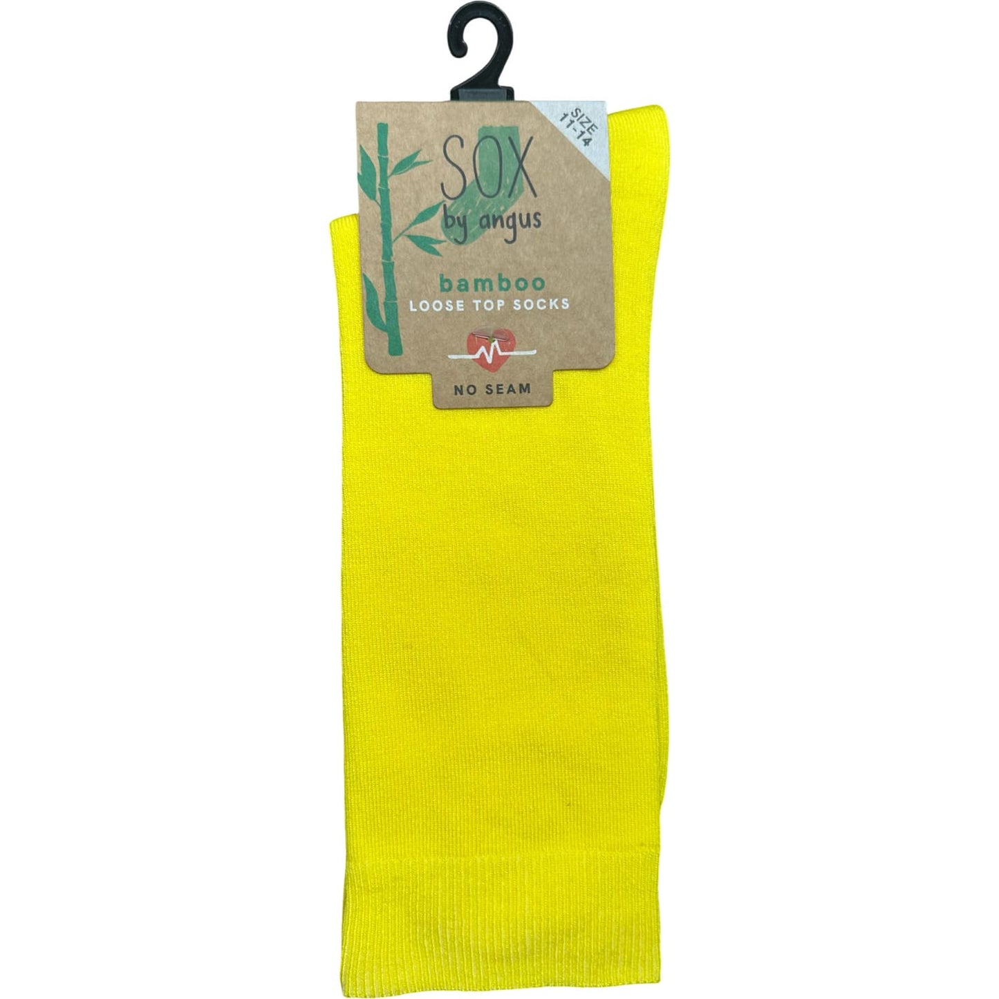 Bamboo Plain Loose Top Socks - NO SEAM - Yellow