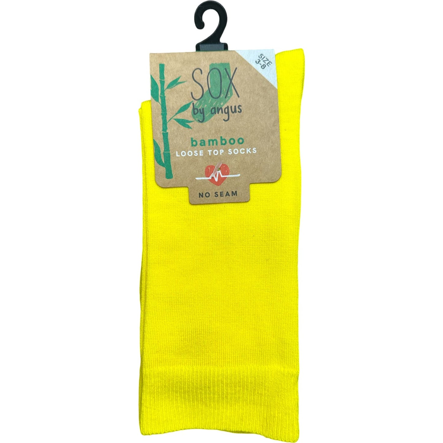 Bamboo Plain Loose Top Socks - NO SEAM - Yellow