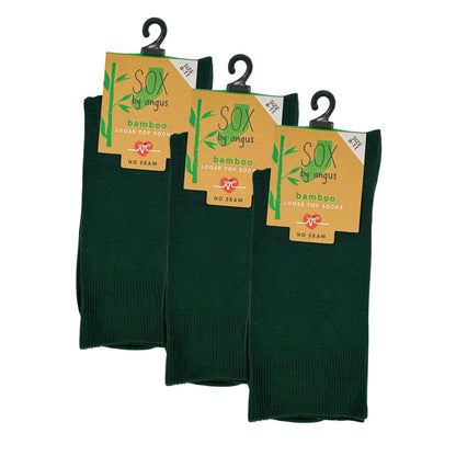 Bamboo Plain Loose Top Socks - NO SEAM – Bottle Green