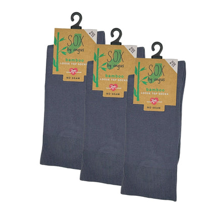 Bamboo Plain Loose Top Socks - NO SEAM – Grey