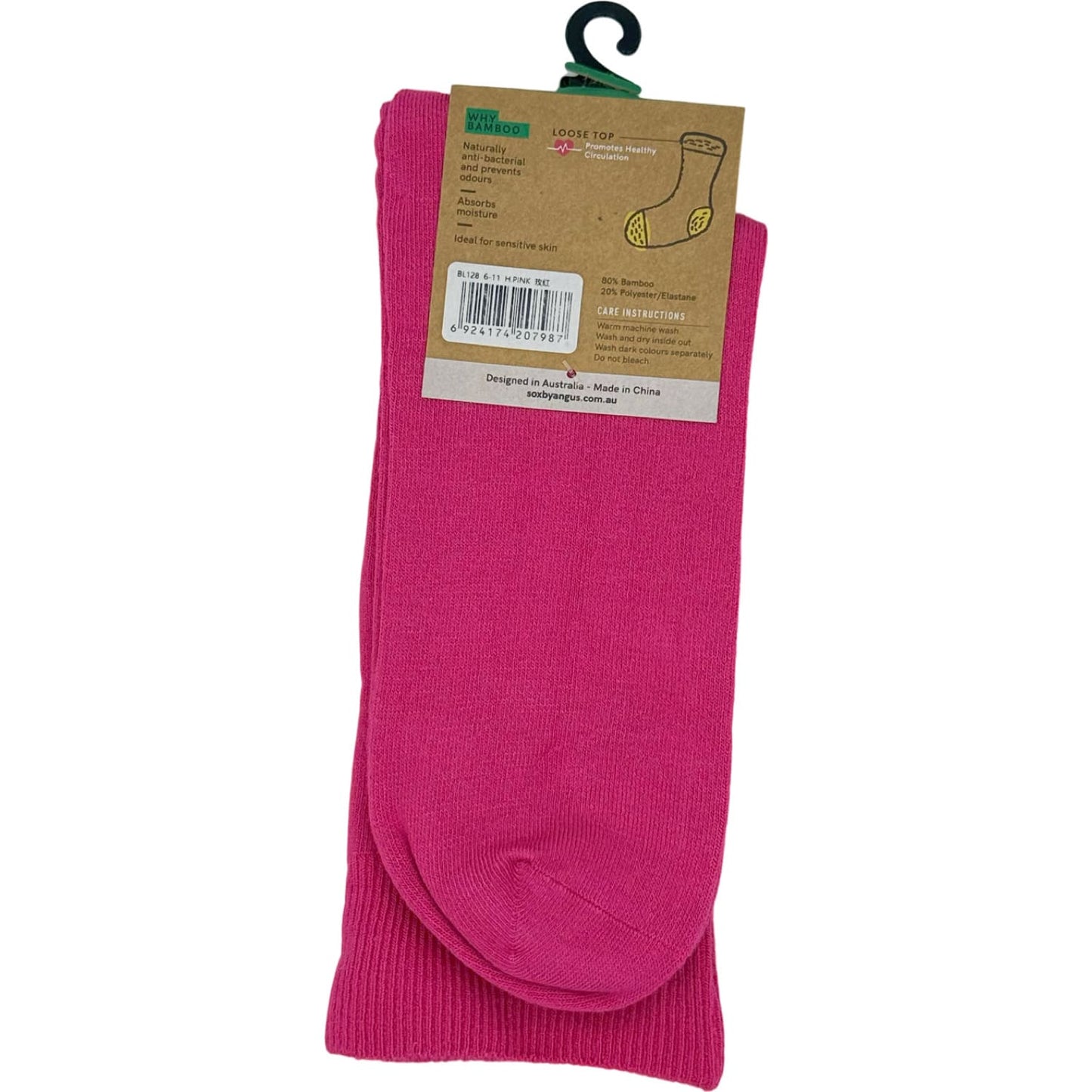 Bamboo Plain Loose Top Socks - NO SEAM – Hot Pink