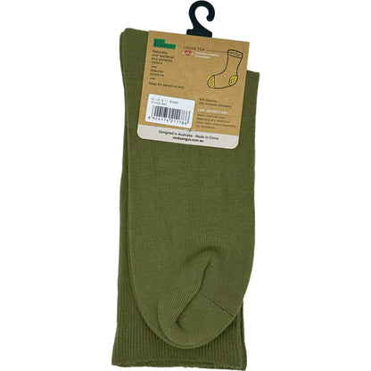 Bamboo Plain Loose Top Socks - NO SEAM – Khaki