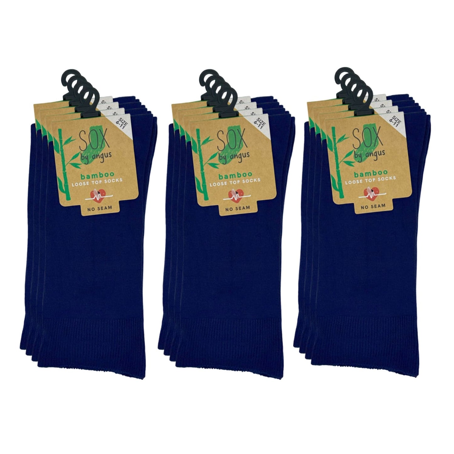 Bamboo Plain Loose Top Socks - NO SEAM – Navy Blue