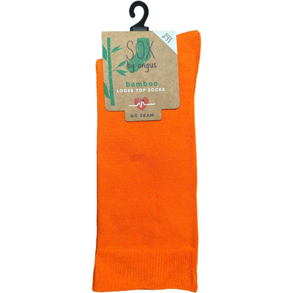 Bamboo Plain Loose Top Socks - NO SEAM - Orange
