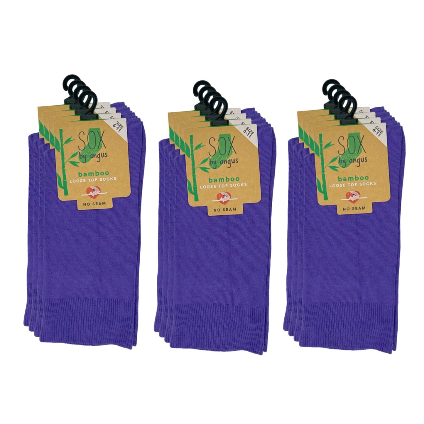 Bamboo Plain Loose Top Socks - NO SEAM – Purple