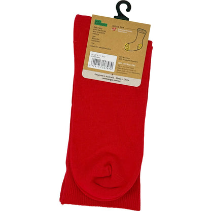 Bamboo Plain Loose Top Socks - NO SEAM – Red