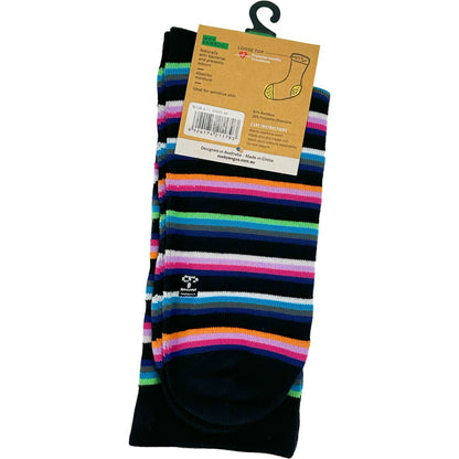 Bamboo Plain Loose Top Socks - NO SEAM – Stripe 4#